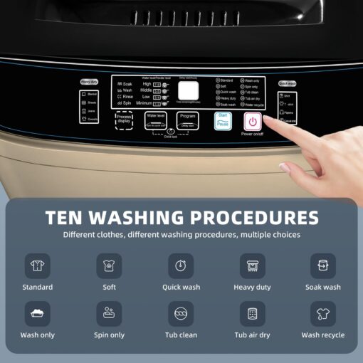 Qhou KRIB-XQB201A-GREY6 Full Automatic Washing Machine, Gold - Image 4