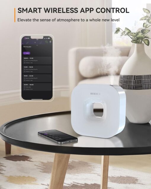 MEIDI Waterless Essential Oil Diffuser - Bluetooth Cordless Aromatherapy Diffuser with App Control, Smart Timer Setting, Hang-up Design and Wide Coverage for Home, Office, Hotel and SPA (White) - Image 8