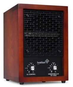 Ivation 5-in-1 HEPA Air Purifier & Ozone Generator, Ionizer & Deodorizer for Up to 3,700 Sq/Ft – Included HEPA, Carbon and Photocatalytic Filters, with UV Light and Negative Ion Generator