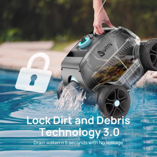Cordless Robotic Pool Vacuum, Above Ground Pool Vacuum,Powerful Suction&130mins Running Time,6600mAh Battery, Ideal for Flat Above Pools Up to 1300 Sq.ft - Image 6