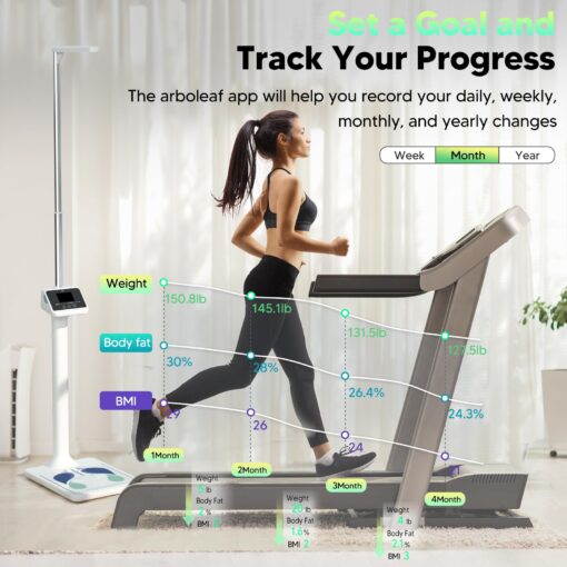 arboleaf Digital Physician Scale, FSA HSA Eligible, Ultrasonic Height and Weight Scale, Smart Body Composition Analyzer for Gym and Home, 11-485lb, 6ft.4.8in, Body Fat Measurement, Weight, Height, BMI - Image 3