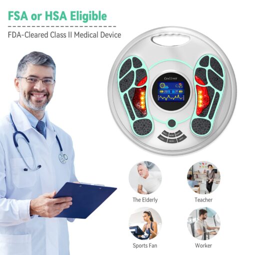 EMS & TENS Foot Circulation Stimulator, Improves Foot Blood Circulation, EMS Foot Massager for Neuropathy, Relieves Body Pains & Plantar Fasciitis, FSA & HSA Eligible TENS Unit for Feet Therapy - Image 4