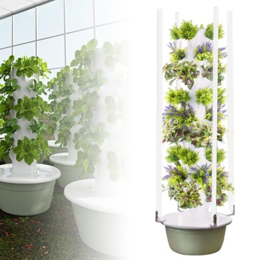 Hydroponics Growing System Kit, Vertical Garden Planter with Grow Lamp, Adjustable Hydroponic Garden Hydroponics Growing Tower, Herbs & Vegetables Smart Home Indoor Gardening System,5Layer