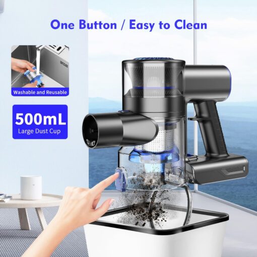 MBTTODF Cordless Vacuum Cleaner, 80000 RPM High-Speed Brushless Motor Powerful Vacuum Cleaners for Home, Up to 40 Mins Runtime, Stick Vacuum with 4* LED & Rechargeable 2600 mAh Battery - Image 5