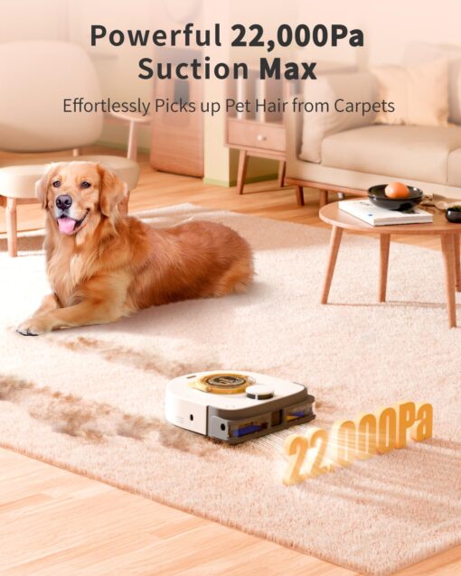 UBPET Robot Vacuum for Pet Hair, Automatic Robot Vacuum Cleaner Self Cleaning Brushroll, Robotic Vacuum Ideal for Carpet, 22,000 Pa Square - Image 7