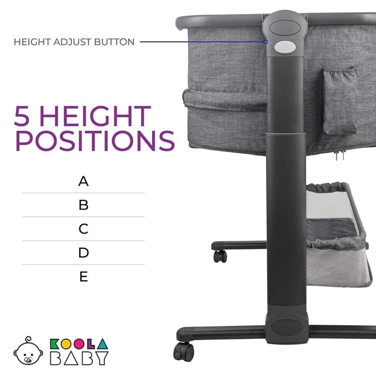 KoolerThings Baby Bassinet, Bedside Sleeper for Baby, Easy Folding Portable Crib with Storage Basket for Newborn, Bedside Bassinet, Comfy Mattress/Travel Bag Included (Bassinet) (Grey) - Image 4