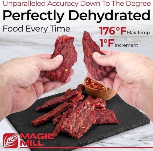 Magic Mill Pro Food Dehydrator Machine | 7 Stainless Steel Trays | Dryer for Jerky, Dog Treats, Herb, Meat, Beef, Fruit | Keep Warm Function, Digital Timer and Temperature Control, ETL Approved - Image 6