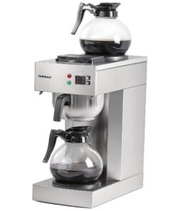 NUPANT 12-Cup Coffee Maker 1.8L Commercial Drip Coffee Maker Pour Over Coffee Machines with 2 Glass Carafes and 2 Warmers Plate Stainless Steel Coffee Brewer for Cofe Bar and Restaurant