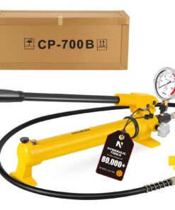 NEWTRY CP-700 Manual Hydraulic Hand Pump w/Oil Gauge Single Acting 9947psi for Separate Type Hydraulic Tool…