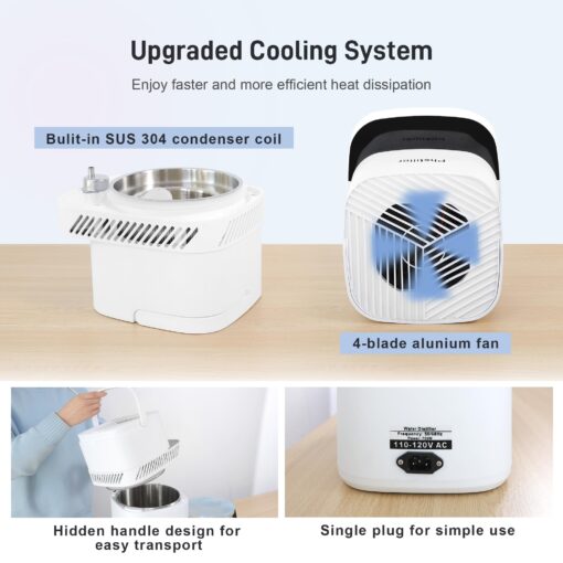 Intelligent Water Distiller Machine for Home-1.1 Gal Home Countertop Distilled Water Maker with Real-time Monitoring for Distilling, 750W Distiller Maker Purifier with 4L Glass Container for Table - Image 4