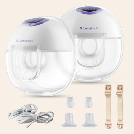 Lansinoh Discreet Duo Wearable Breast Pump, Hands Free Breast Pump, 4 Pumping Modes, 9 Levels Hospital Strength Suction, LED Display, Leak-Resistant Design, 2 Breast Flange Sizes Included: 24mm & 21mm - Image 8