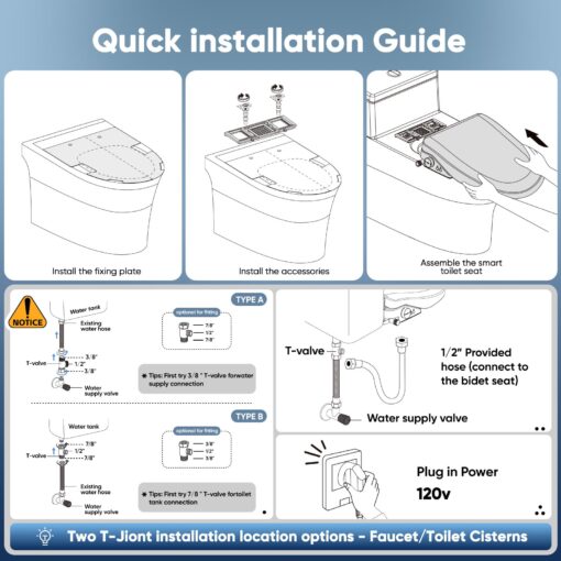 FVZ Bidet Toilet Seat Elongated Smart Heated Toilet Seat with Warm Water & Dryer, Feminine & Child Wash, Self-Clean Stainless Steel Nozzle, Adjustable Water Pressure, Slow Close Lid - Image 4