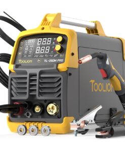 TOOLIOM Aluminum MIG Welder with Pulse 250A 110V/220V Dual Voltage 5 in 1 Multifunctional Welding Machine Gas/Gasless Flux MIG/Lift TIG/Stick/Spool Gun with LCD Digital Display