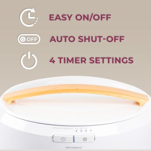 Zadro Large Hot Towel Warmer Bucket Timer Electric Towel Warmer for Bathroom Auto-Shut Off Heated Towel Warmer Spa (Large | 20L | 12" Dia. x 21" Tall, White/Bamboo) - Image 6