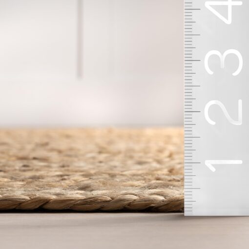 nuLOOM 8x10 Rigo Jute Hand Woven Area Rug, Natural, Solid Farmhouse Design, Natural Fiber, For Bedroom, Living Room, Dining Room, Hallway, Office, Kitchen, Entryway - Image 2