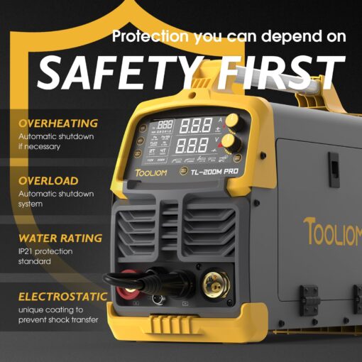 TOOLIOM 200A MIG Welder 5 in 1 MIG/Flux MIG/Lift TIG/Stick/Spool Gun 110/220V Dual Voltage Aluminum Welding Machine Multifunctional Welder - Image 2