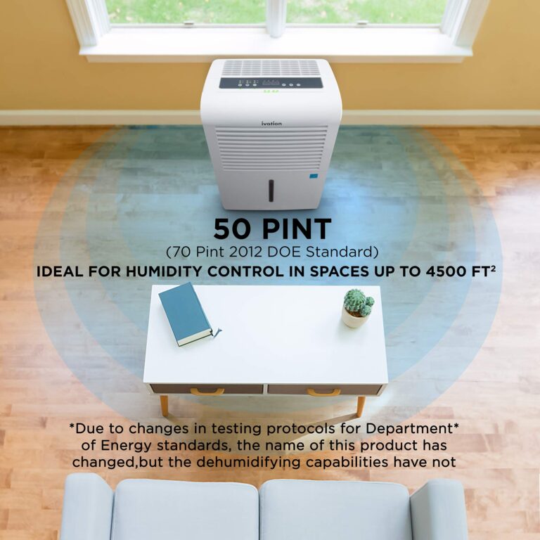 Ivation 4,500 Sq Ft Smart Wi-Fi Energy Star Dehumidifier with App, Continuous Drain Hose Connector, Programmable Humidity, 2.25 Gal Reservoir for Medium and Large Rooms (4,500 Sq Ft) - Image 9