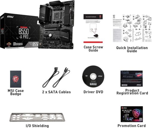 INLAND AMD Ryzen 7 5700X 8-Core 16-Thread Unlocked Desktop Processor with MSI B550-A PRO ProSeries Motherboard (AMD AM4, DDR4, PCIe 4.0, SATA 6Gb/s, M.2, USB 3.2 Gen 2 ATX) - Image 2