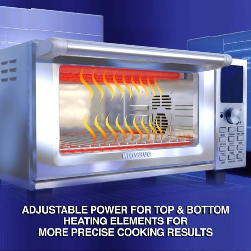 Nuwave Bravo Convection Toaster Ovens Air Fryer Combo with 30QT Large Capacity For A Whole Chicken and 13" Pizza. Multi-Layer Cooking, Probe Feature, 100+ Presets One-Touch Smart Control Countertop - Image 4