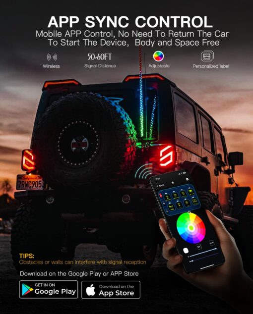 RGB 8 Gang Switch Panel, Marine Switch Panel Box, Multifunction Offroad Light Switch Panel, Wireless Auxiliary LED Switch Pod for 12V/24V Car Truck Jeep SUV Boat Marine, Waterproof, Phone Control - Image 2