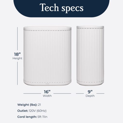 Windmill Air Purifier for Home - 3-In-1 Filtration for Smoke & More - True HEPA Filter, Activated Carbon, & Pre-Filter - Covers Up To 1950 sq ft - Ultra-Quiet - App Compatible - White - Image 3