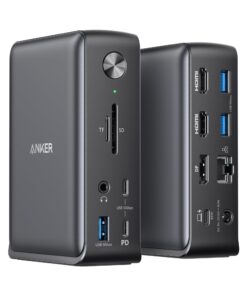 Anker Laptop Docking Station, 13-in-1 USB-C Docking Station, Triple Display with 2 x 4K HDMI and 1 x DP, 85W Charging for Laptop, 10 Gbps USB-C and 5 Gbps USB-A Data, Ethernet, Audio, SD