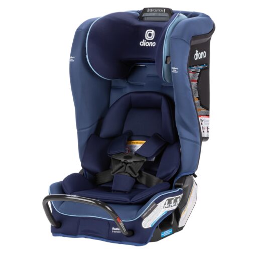 Diono Radian 3RXT SafePlus, 4-in-1 Convertible Car Seat, Rear and Forward Facing, SafePlus Engineering, 3 Stage Infant Protection, 10 Years 1 Car Seat, Slim Fit 3 Across, Blue Surge