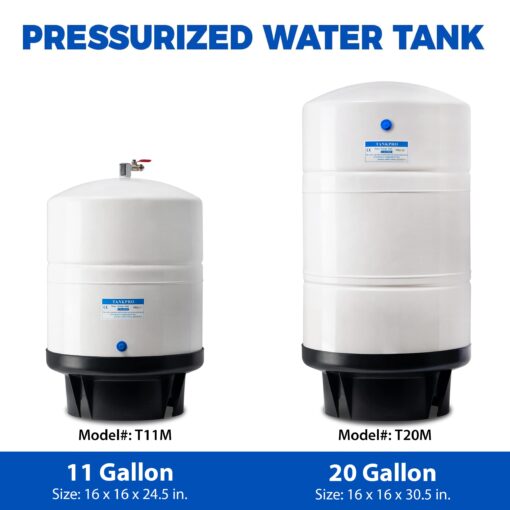 iSpring T20M 20 Gallon Pre-Pressurized Tank for Reverse Osmosis (RO) Systems with 14 gallons of Water Storage Capacity, White - Image 4