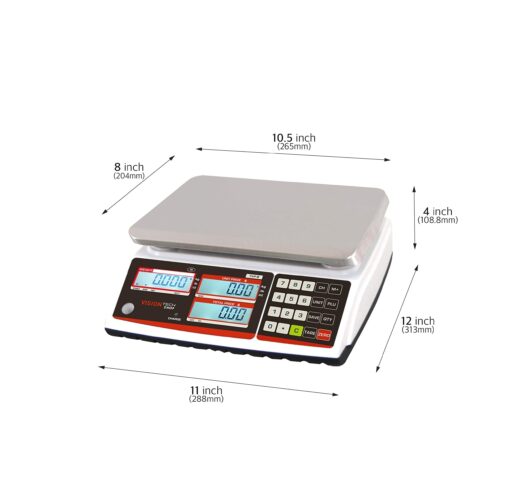 VisionTechShop TVP-60B Price Computing Scale, Lb/Oz/Kg Switchable, 60lb Capacity, 0.01lb Readability, NTEP Legal for Trade COC #19-038, NSF Certified - Image 2