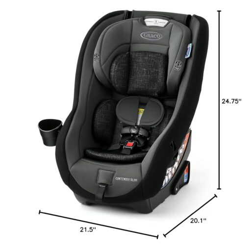 Graco Contender Slim Convertible Car Seat, West Point, Space-Saving Design, Lightweight and Compact - Image 2