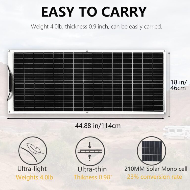 XINPUGUANG Solar Panel 200W 12V Flexible System Kit,2X100W Monocrystalline Fiberglass Module 20A Controller Extension Cable for Off Grid Home,RV,Caravan,Boat and Other Battery Charger（200W - Image 7