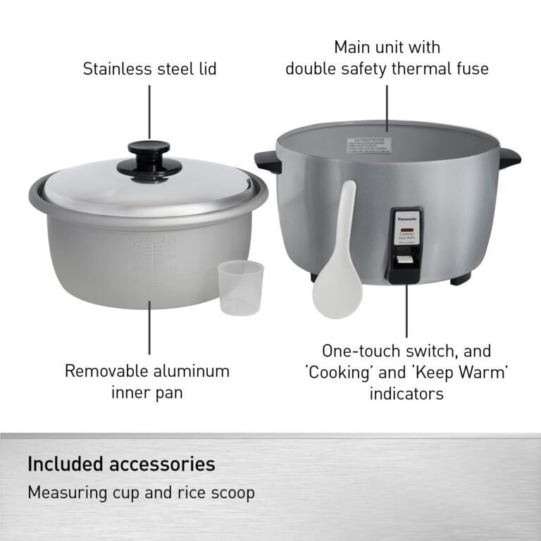 Panasonic Commercial Rice Cooker, Large Capacity 46-Cup (Cooked), 23-Cup (Uncooked) with One-Touch Operation and 8-Hour Keep Warm - SR-42HZP - Silver - Image 3
