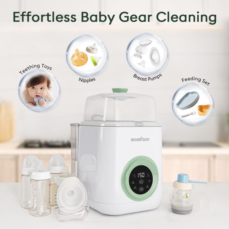 MOMFANN 4 in 1 Baby Bottle Washer with 2 Wash Time, Baby Bottle Sterilizer and Dryer, Save time & Effort, Easy to Use, Green - Image 5