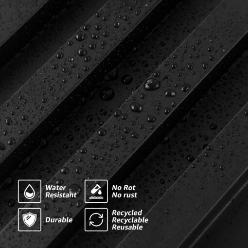 Art3d Slat Wall Panels, WPC Soundproof 3D Wall Paneling for Interior Wall Decor, TV Background, 8-Pack 96 x 6 in. Black - Image 5
