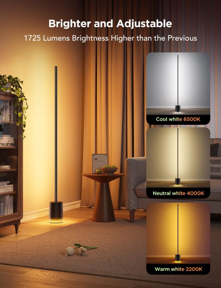 Govee Floor Lamp 2 with Matter, RGBIC, Warm Cool White LED, Alexa Compatible, 1725lm, Music Sync, Scene Modes, Smart Floor Lamp for Living Room, Bedroom, Black(1 Pack) - Image 6