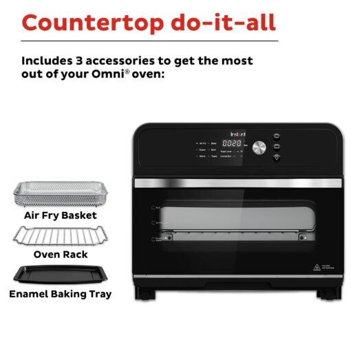 Instant Pot Omni 19QT/18L Toaster Oven Air Fryer, 7-in-1 Functions, Fits 12" Pizza, Crisps, Broils, Bakes, Roasts, Toasts, Warms, Convection, 100+ In-App Recipes, from the Makers of Instant Pot, Black - Image 2