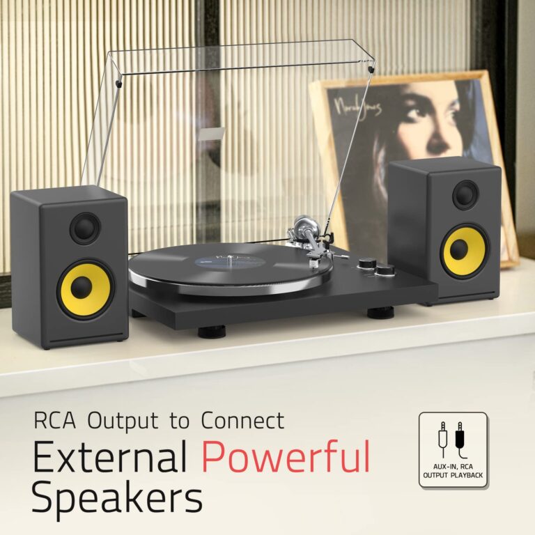 Turntables Belt-Drive Record Player with Wireless Output Connectivity, Vinyl Player Support 33&45 RPM Speed Phono Line USB Digital to PC Recording with Advanced Magnetic Cartridge&Counterweight Black - Image 3