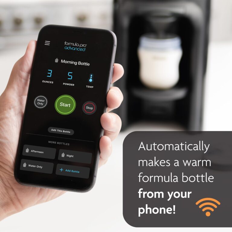 Baby Brezza Formula Pro Advanced WiFi Formula Dispenser - Automatically Mix a Warm Formula Bottle From Your Phone Instantly – Easily Make Bottle With Automatic Powder Blending Machine, Black - Image 9