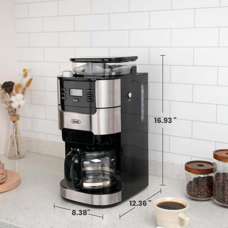 Gevi 10-Cup Drip Coffee Maker with Built-in Grinder, Programmable Brew Coffee Machine with Timer, Reusable Filter, 1.5L Water Tank, Coffee Pot, Warming Plate Burr Grinder Combo - Image 4