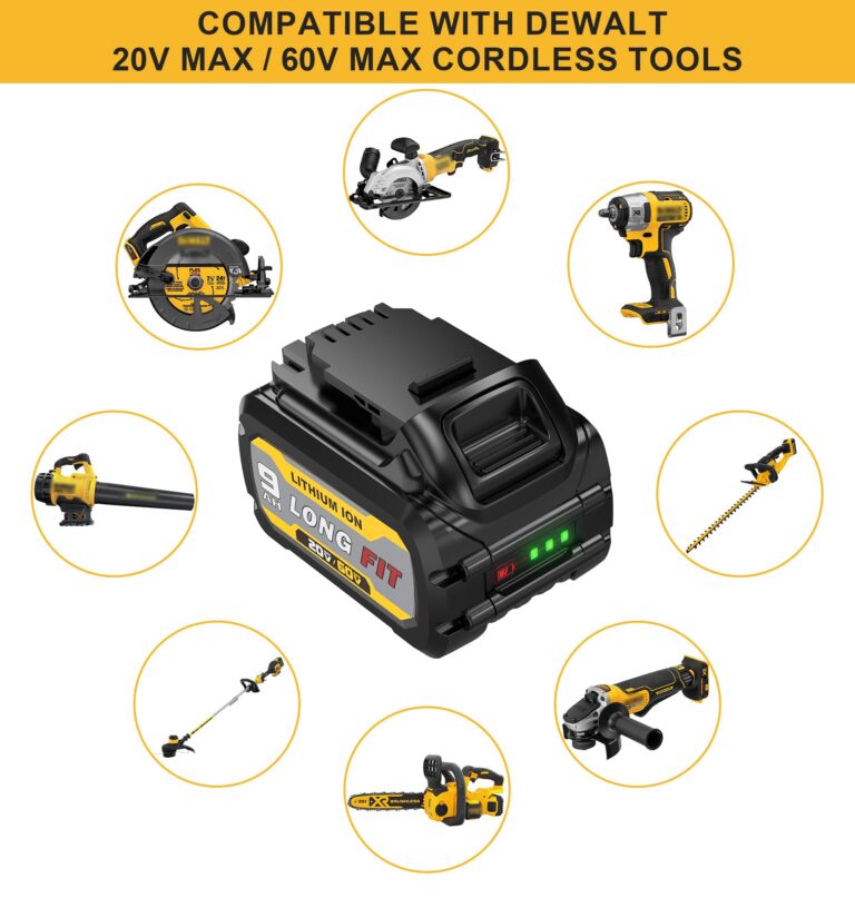 LONG FIT 2 Pack Replace for DeWalt DCB606 DCB609 20V/60V MAX 9.0Ah Battery Compatible with DeWalt 20V/60V Power Tools Compatible with DeWalt 20-60v Battery - Image 5