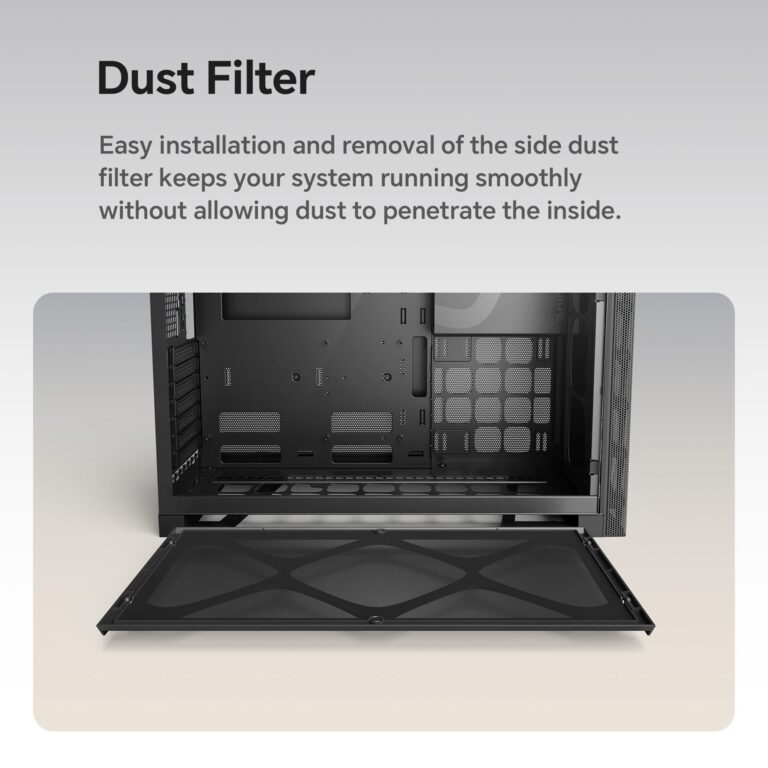 Geometric Future M5 Vent, Mesh Panel Tempered Glass Mid Tower, E-ATX/ATX Gaming Case, High Airflow, Type C, Support 420/360 Rad, ARGB PWM 140mm Fan x 5 Pre-Installed, Black/Yellow, GEO-M5VF-BY - Image 3