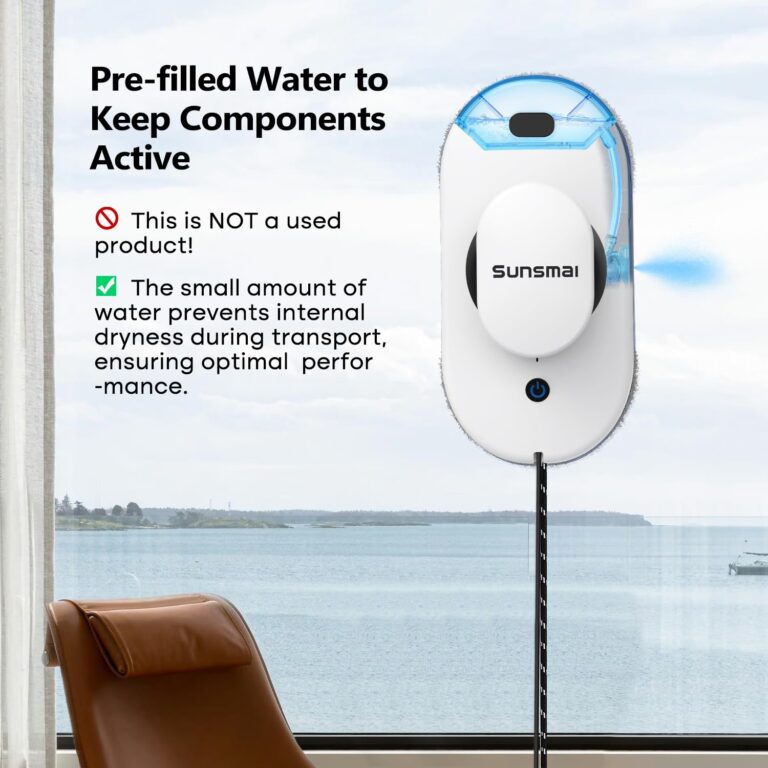 SUNSMAI Window Cleaning Robot with Dual Water Spray, 2800Pa Upgrade Anti-Clogging, Intelligent Edge Detection 3.0 Path Planning, Remote Control Window Cleaner Robot for All Smooth Surfaces - Image 9