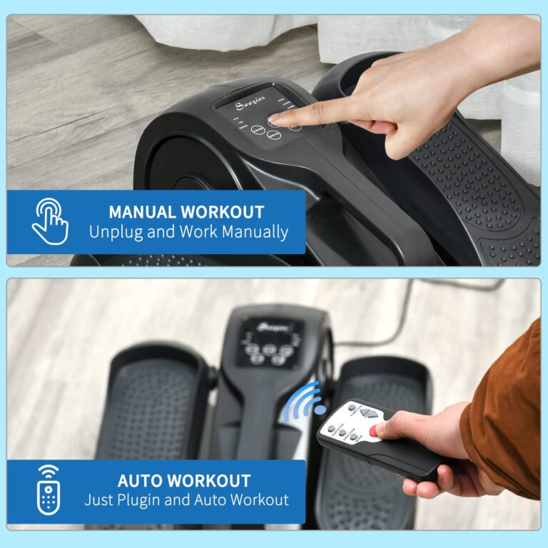 Soozier Under Desk Elliptical Exercise Machine, Powered Ellipse Leg Exerciser, Mini Rehabilitation Bike with Adjustable Speed, Remote & LCD Display for Home & Office - Image 8
