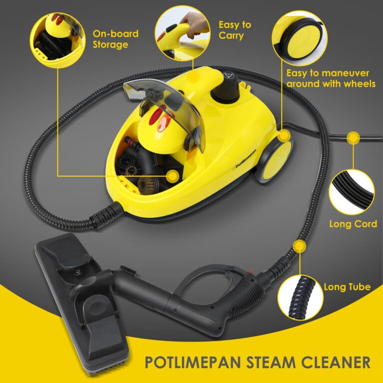 Potlimepan 1500 Watt Deep Steam Cleaner With Attachments - Portable for Home, Upholstery, Tile and Grout - On-Board Storage (WJ528(NK-0698)) - Image 8