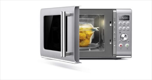 Breville BMO650SIL the Compact Wave Soft Close Countertop Microwave Oven, Silver & Tovolo - 81-31531 Vented Collapsible Microwave Splatter Proof Food Plate Cover, 10.5" Round, 10.5 inch, Charcoal - Image 6