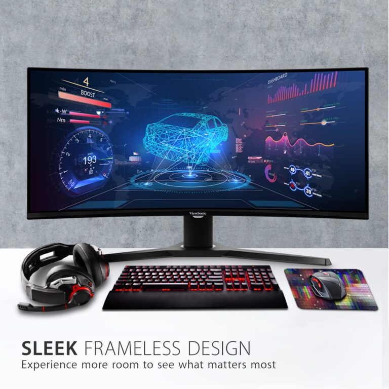 ViewSonic VX3418-2KPC 34 Inch 21:9 Curved 1440p 1ms 180Hz Gaming Monitor with FreeSync Premium, Eye Care, HDMI and Display Port - Image 6
