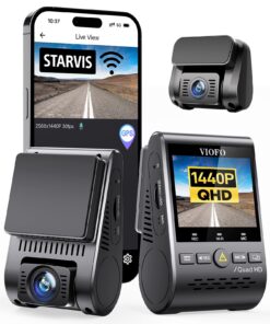 VIOFO Dual Dash Cam, 2K 1440P 60fps+1080P 30fps Front and Rear Dash Camera with Wi-Fi GPS, Parking Mode, Emergency Recording, Super Capacitor, Motion Detection (A129 Plus Duo)