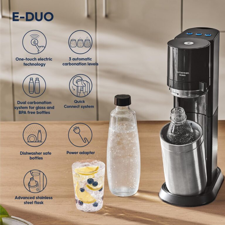SodaStream E-Duo Sparkling Water Maker (Black) with CO2 and Carbonating Bottle - Image 6