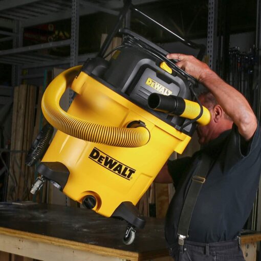 DEWALT DXV16PA 16 Gallon Poly Wet/Dry Vac/Acc, 6.5HP Shop Vacuum Wet/Dry for Jobsite/Workshop, Yellow - Image 9