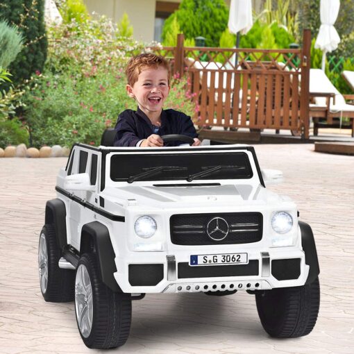 Costzon Ride on Car, Licensed Mercedes-Benz Maybach, 12V Battery Powered Vehicle Toy w/ 2 Motors, Remote Control, 3 Speeds, Lights, Horn, Music, Aux, Storage, Truck, Electric Car for Kids (White) - Image 3